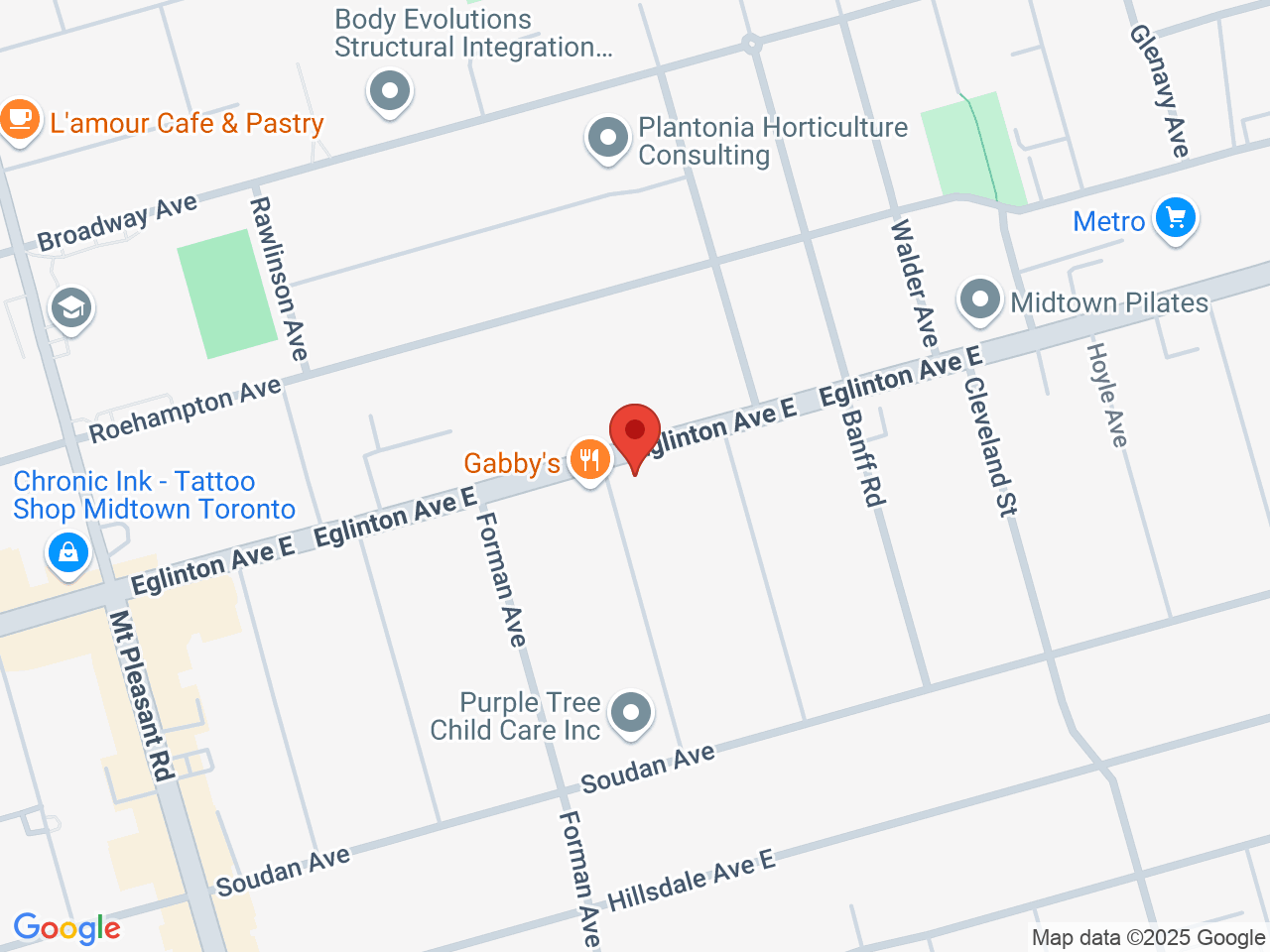 Street map for Levicann, 393 Eglinton Ave E, Toronto ON