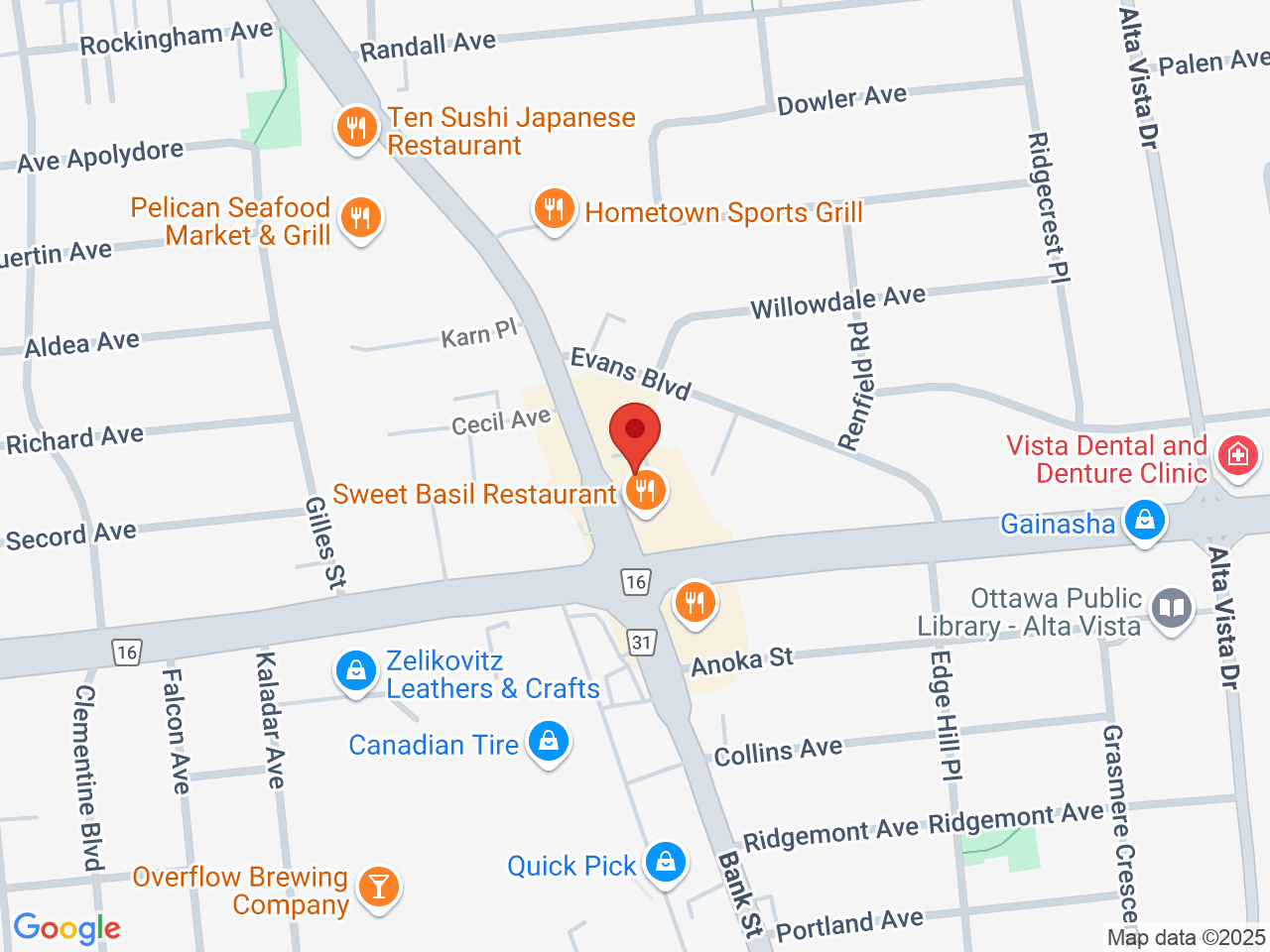 Street map for High Lite Cannabis, 1581 Bank St Unit B, Ottawa ON