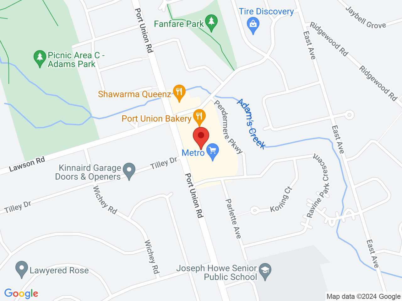 Street map for Holland Daze, 275 Port Union Rd Unit 8, Scarborough ON