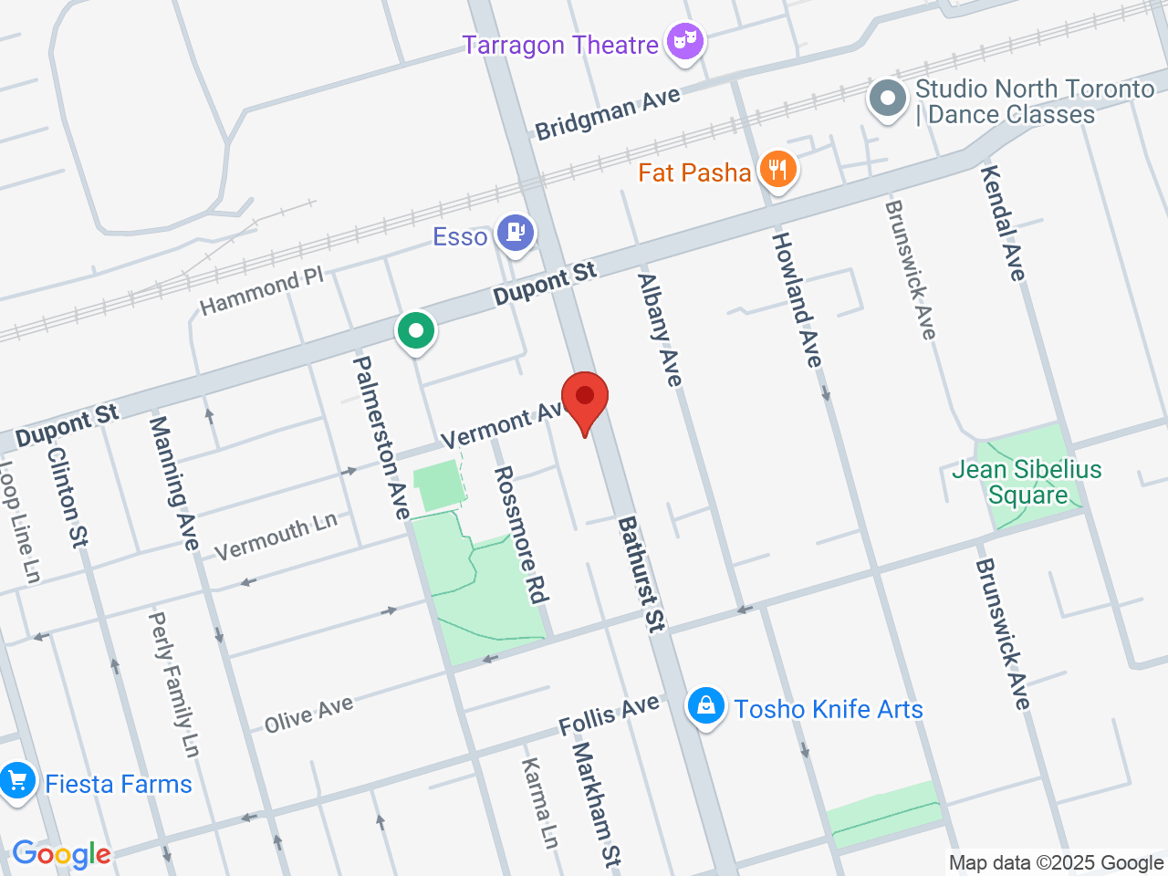 Street map for Minerva Cannabis, 1050 Bathurst St, Toronto ON