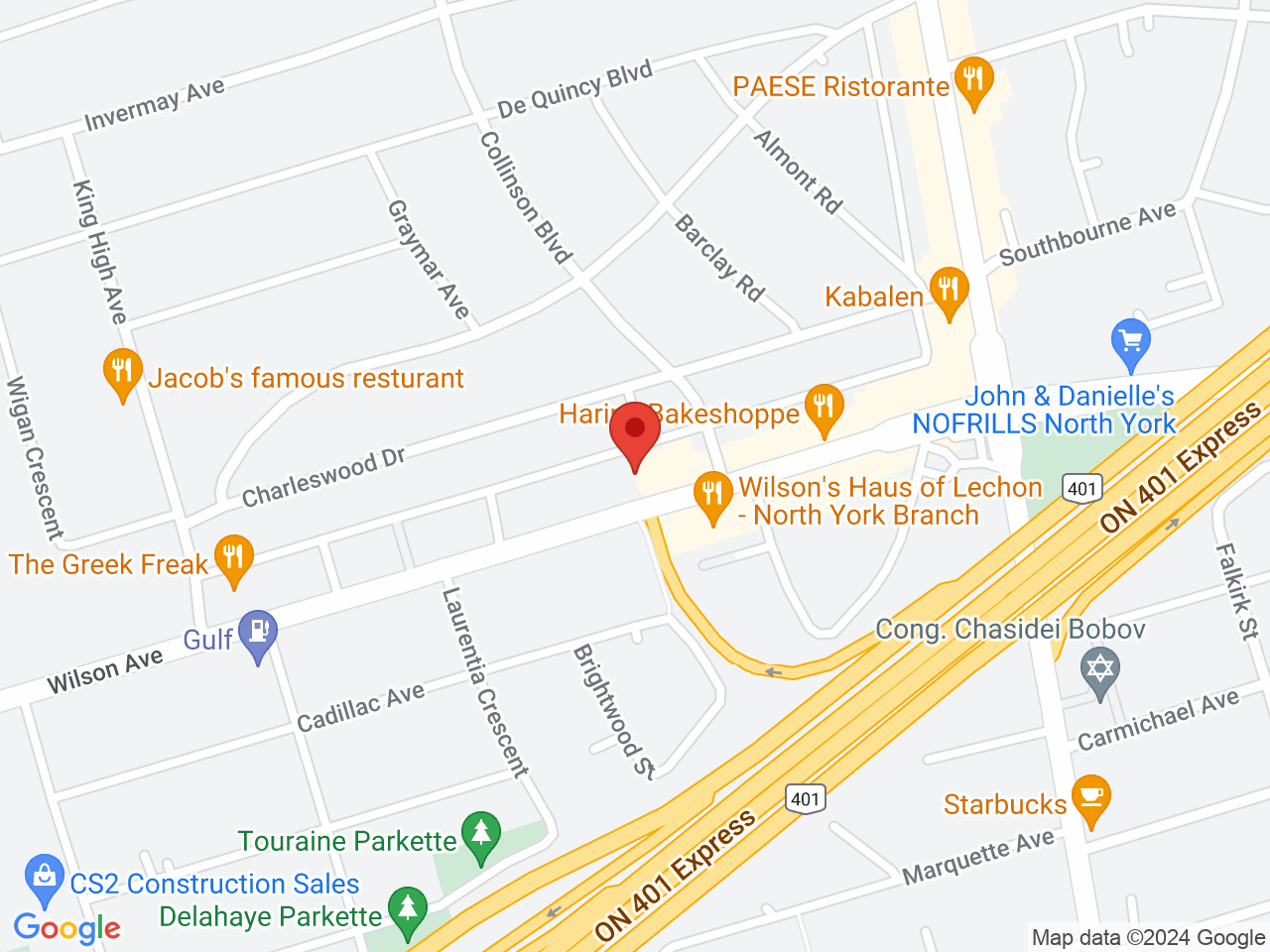 Street map for Oh Cannabis, 344 Wilson Ave, North York ON