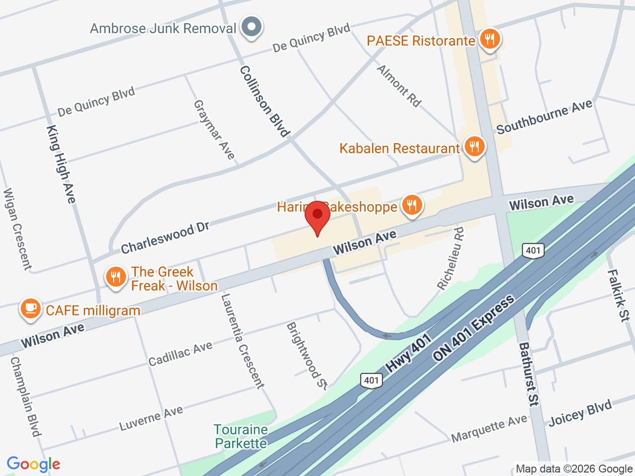 Street map for Oh Cannabis, 344 Wilson Ave, North York ON