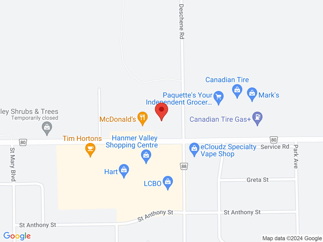 Street map for Pop's Cannabis Co., 5118 Old Highway 69, Hanmer ON