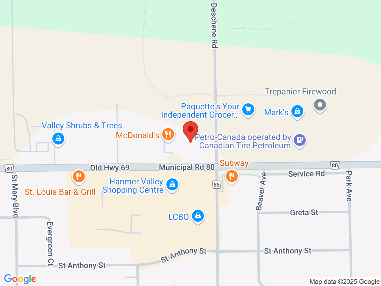 Street map for Pop's Cannabis Co., 5118 Old Highway 69, Hanmer ON