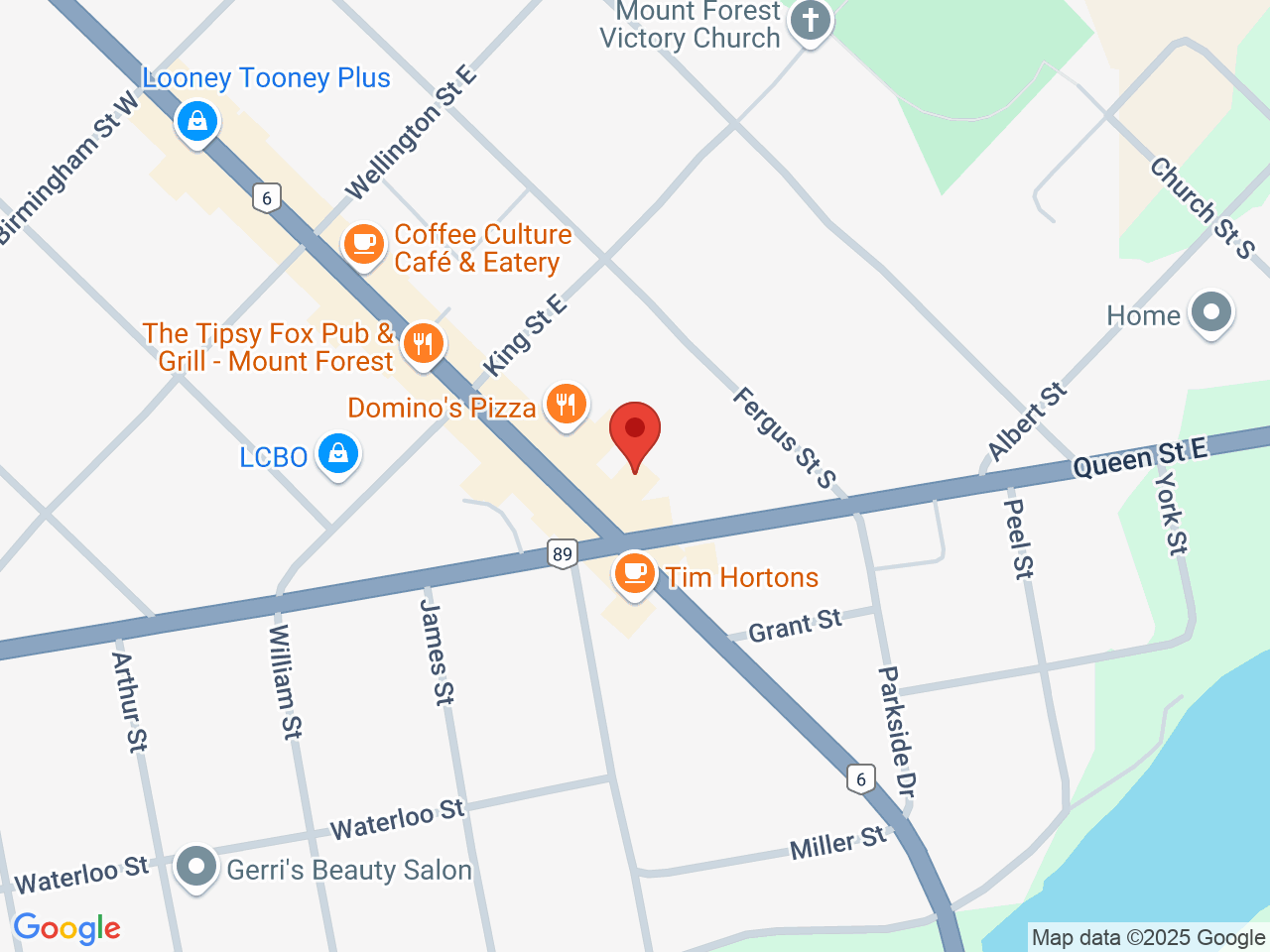 Street map for Pop's Cannabis Co., 286 Main St S, Mount Forest ON