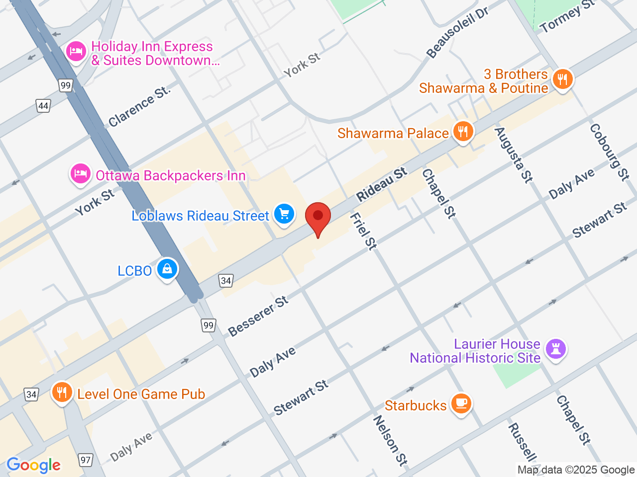 Street map for Purple Meadow Cannabis, 366 Rideau St, Ottawa ON