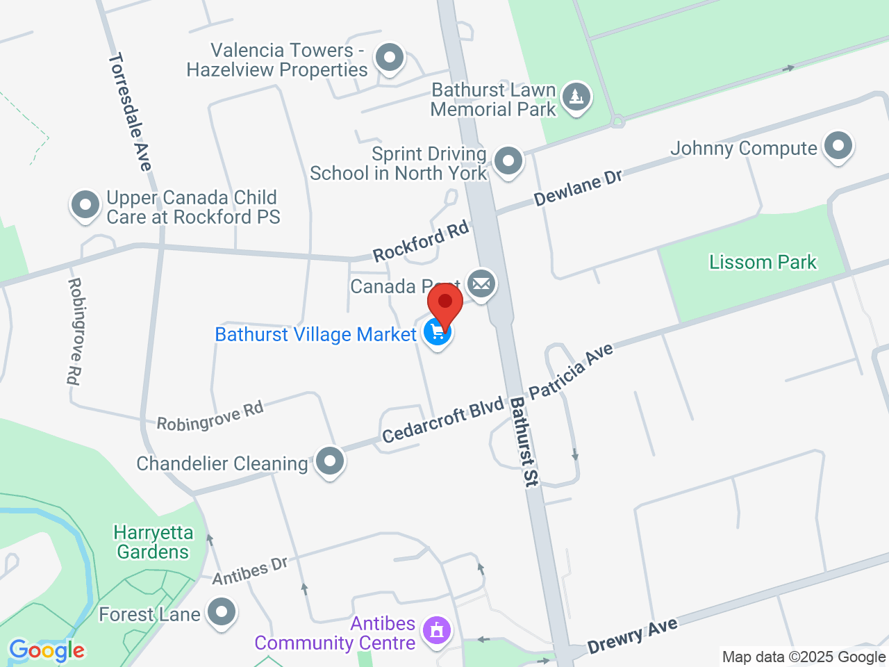 Street map for Purple Moose Cannabis, 5984 Bathurst St, North York ON