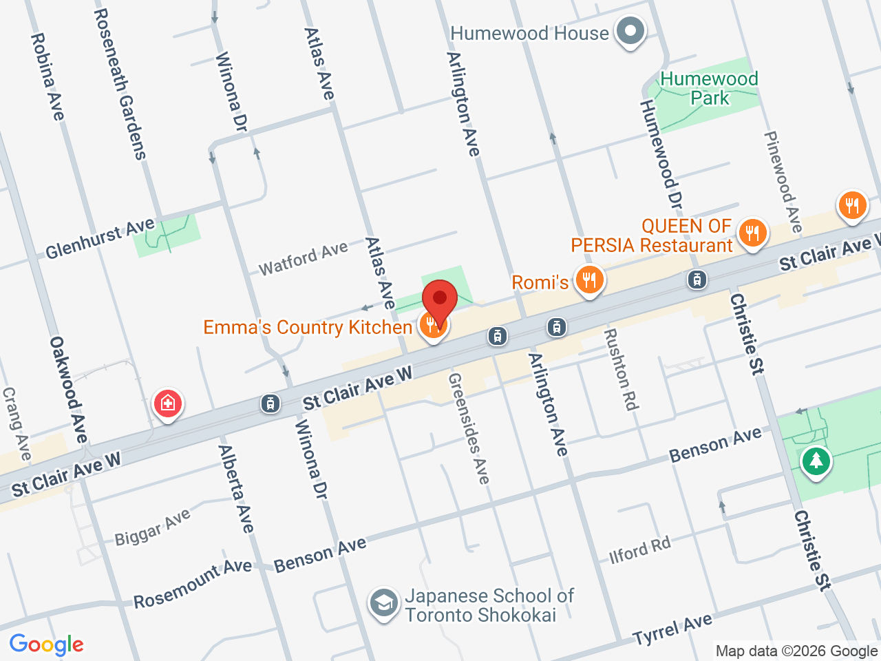 Street map for On High Inc., 806A St Clair Ave W, Toronto ON