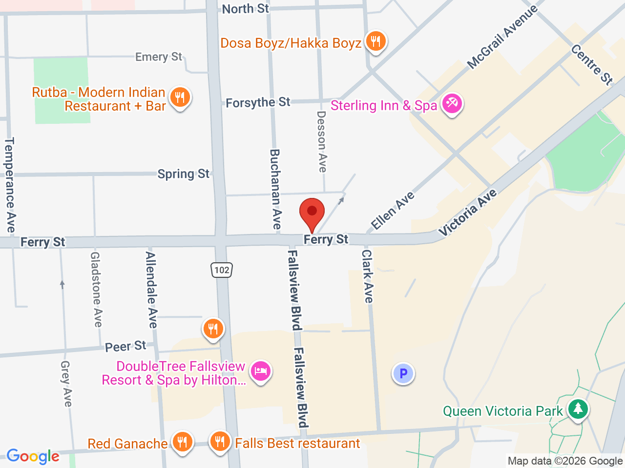 Street map for Pot Spot, 5365 Ferry St, Niagara Falls ON