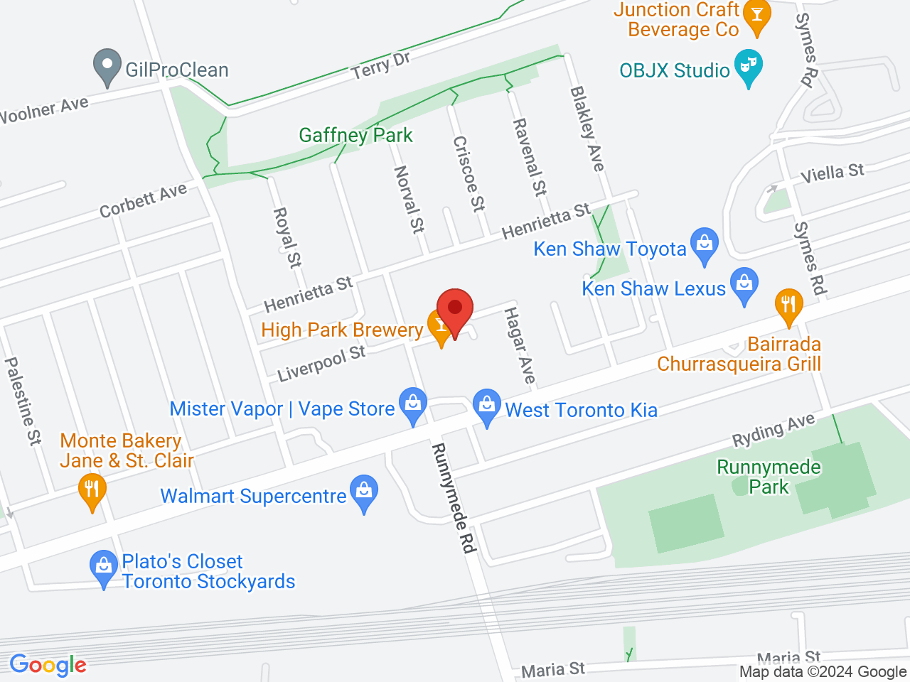 Street map for RealCan Cannabis, 831 Runnymede Rd, Toronto ON