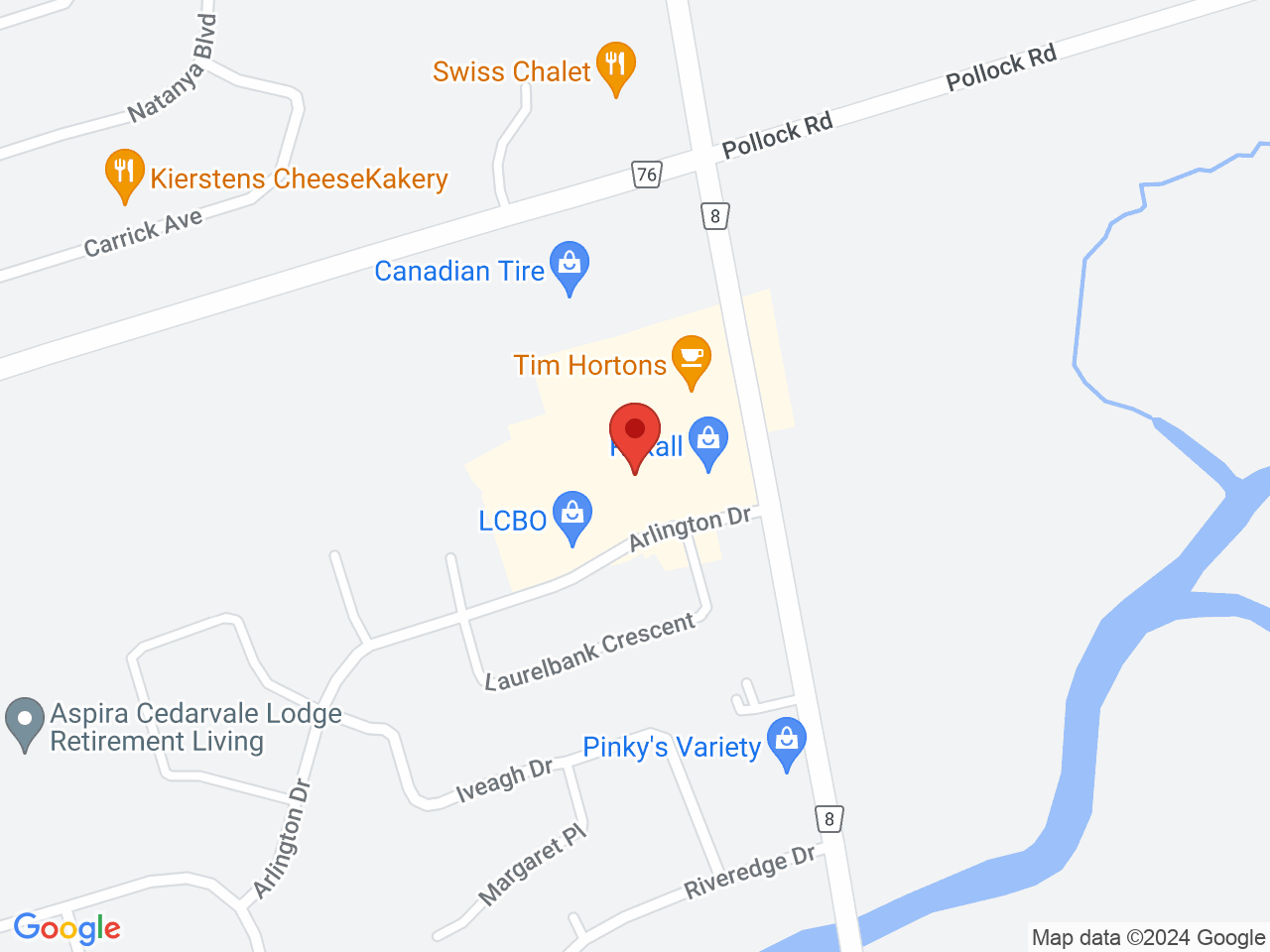 Street map for One Plant, 76 Arlington Dr Unit 8, Keswick ON