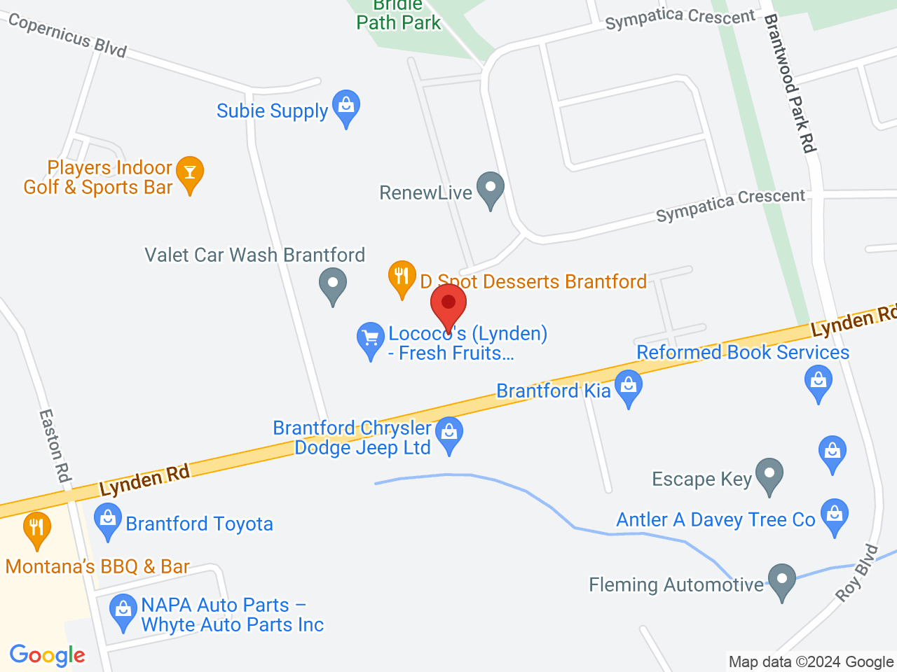 Street map for Sessions Cannabis, 175-181 Lynden Rd, Unit F2, Brantford ON