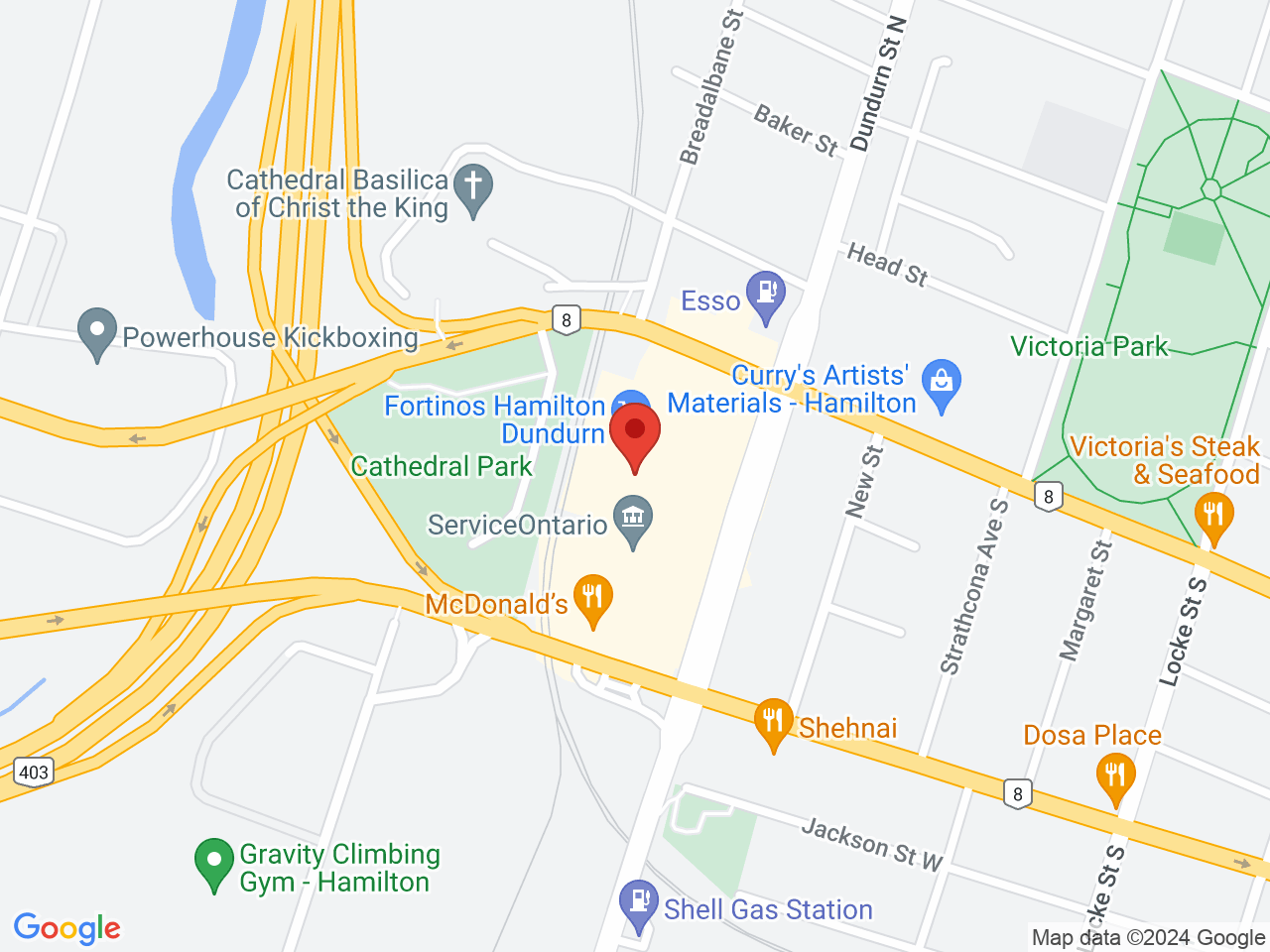 Street map for Sessions Cannabis, 50 Dundurn St S Unit 6, Hamilton ON