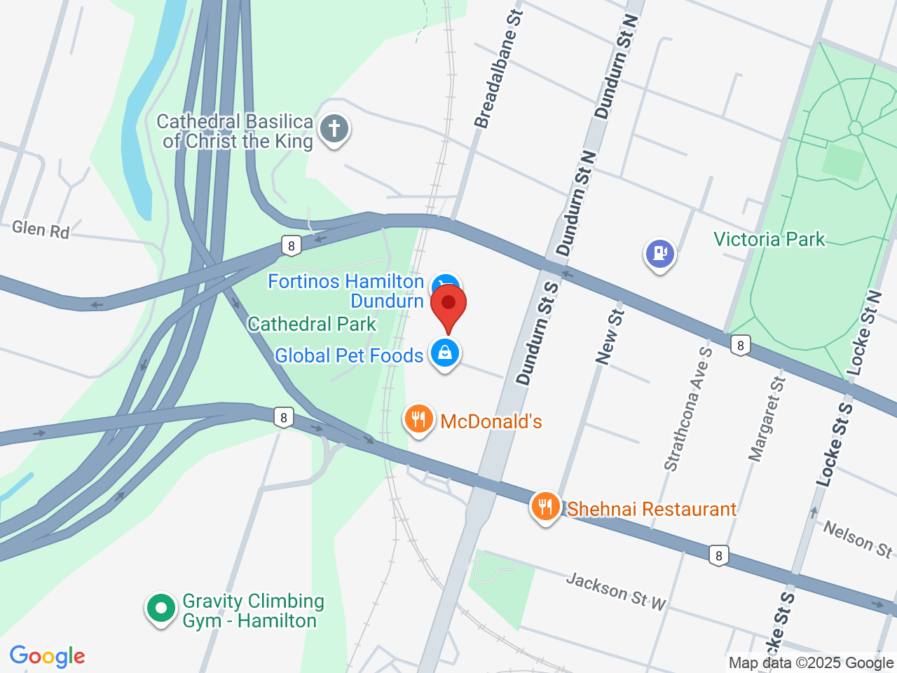 Street map for Sessions Cannabis, 50 Dundurn St S Unit 6, Hamilton ON