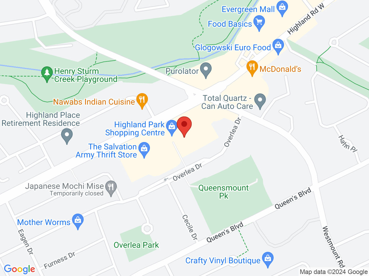 Street map for Sessions Cannabis, 525 Highland Rd W, Kitchener ON