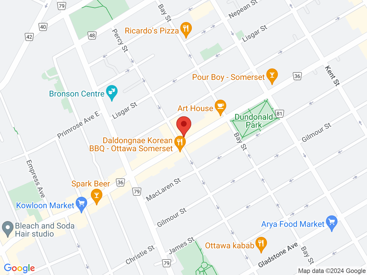 Street map for Sessions Cannabis, 603 Somerset St W, Ottawa ON