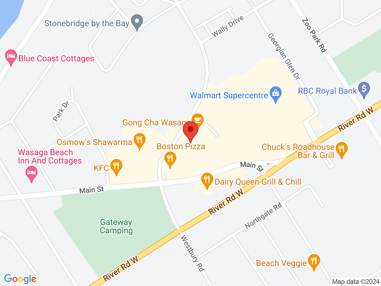 Street map for Sessions Cannabis, 3 Market Lane Unit 1, Wasaga Beach ON
