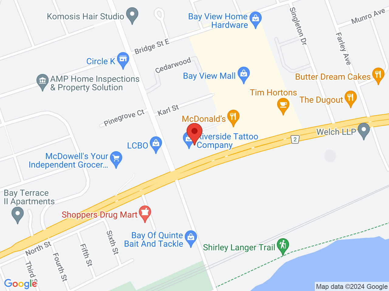Street map for ShinyBud Cannabis Co., 444 Dundas St E, Belleville ON