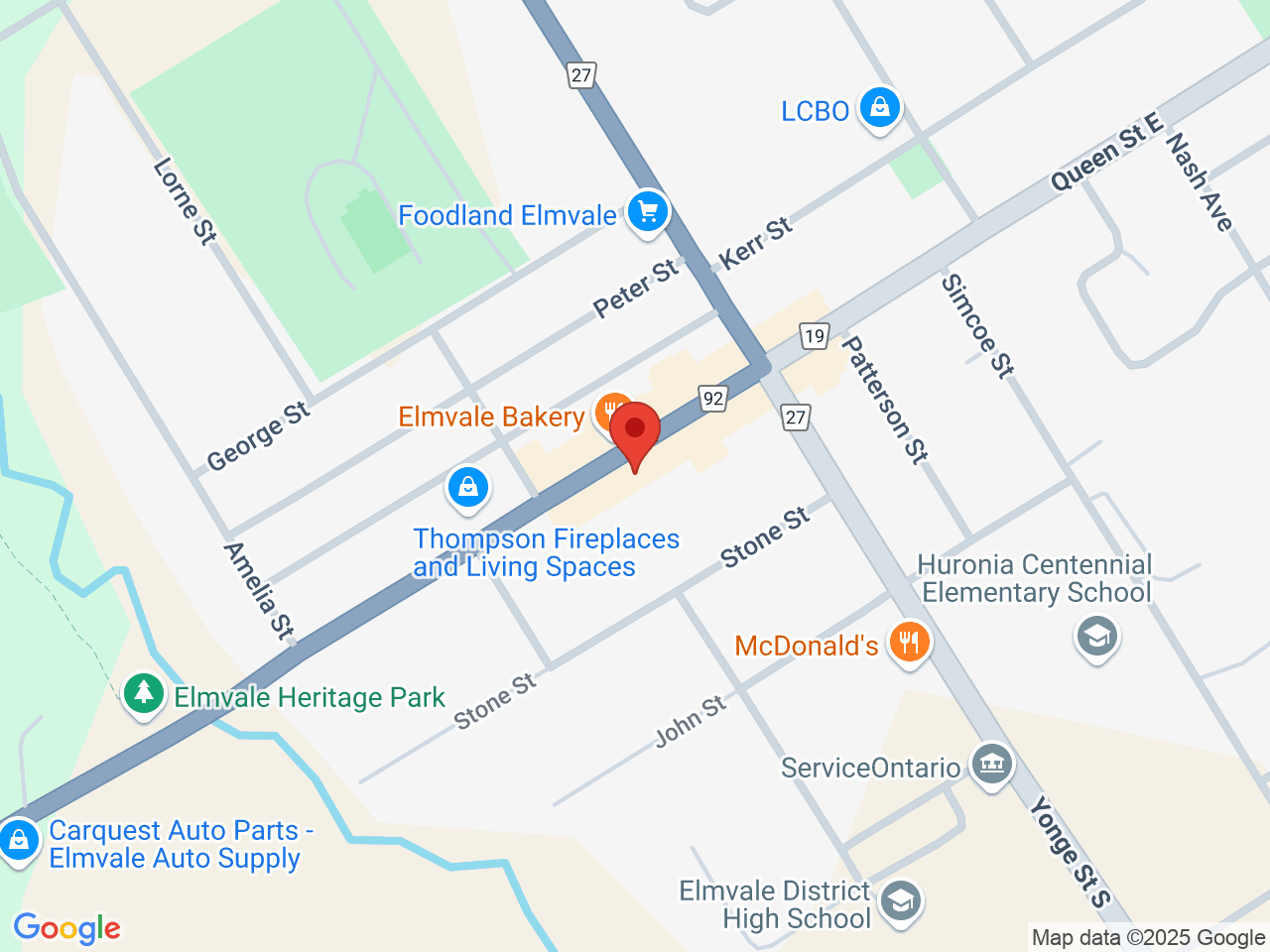 Street map for ShinyBud Cannabis Co., 29 Queen St W Unit A, Elmvale ON