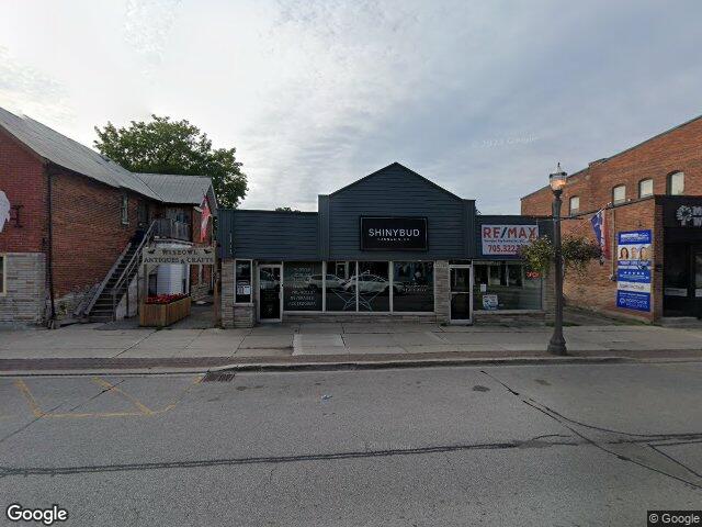 Street view for ShinyBud Cannabis Co., 29 Queen St W Unit A, Elmvale ON
