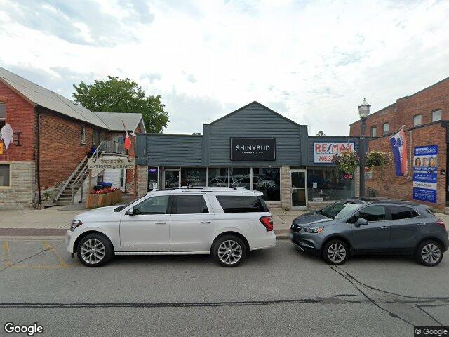 Street view for ShinyBud Cannabis Co., 29 Queen St W Unit A, Elmvale ON