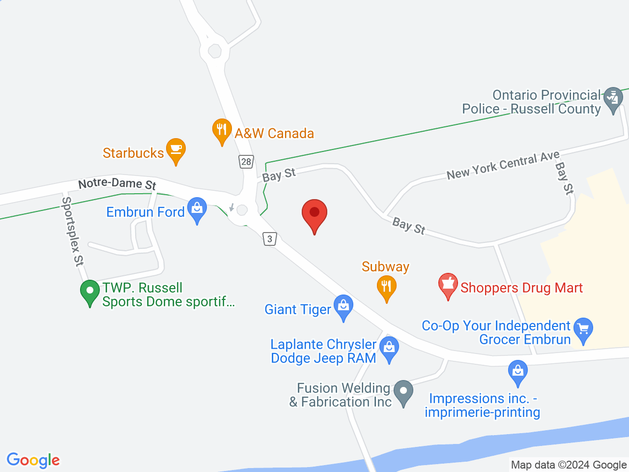 Street map for ShinyBud Cannabis Co., 649 Notre Dame St Unit 108, Embrun ON