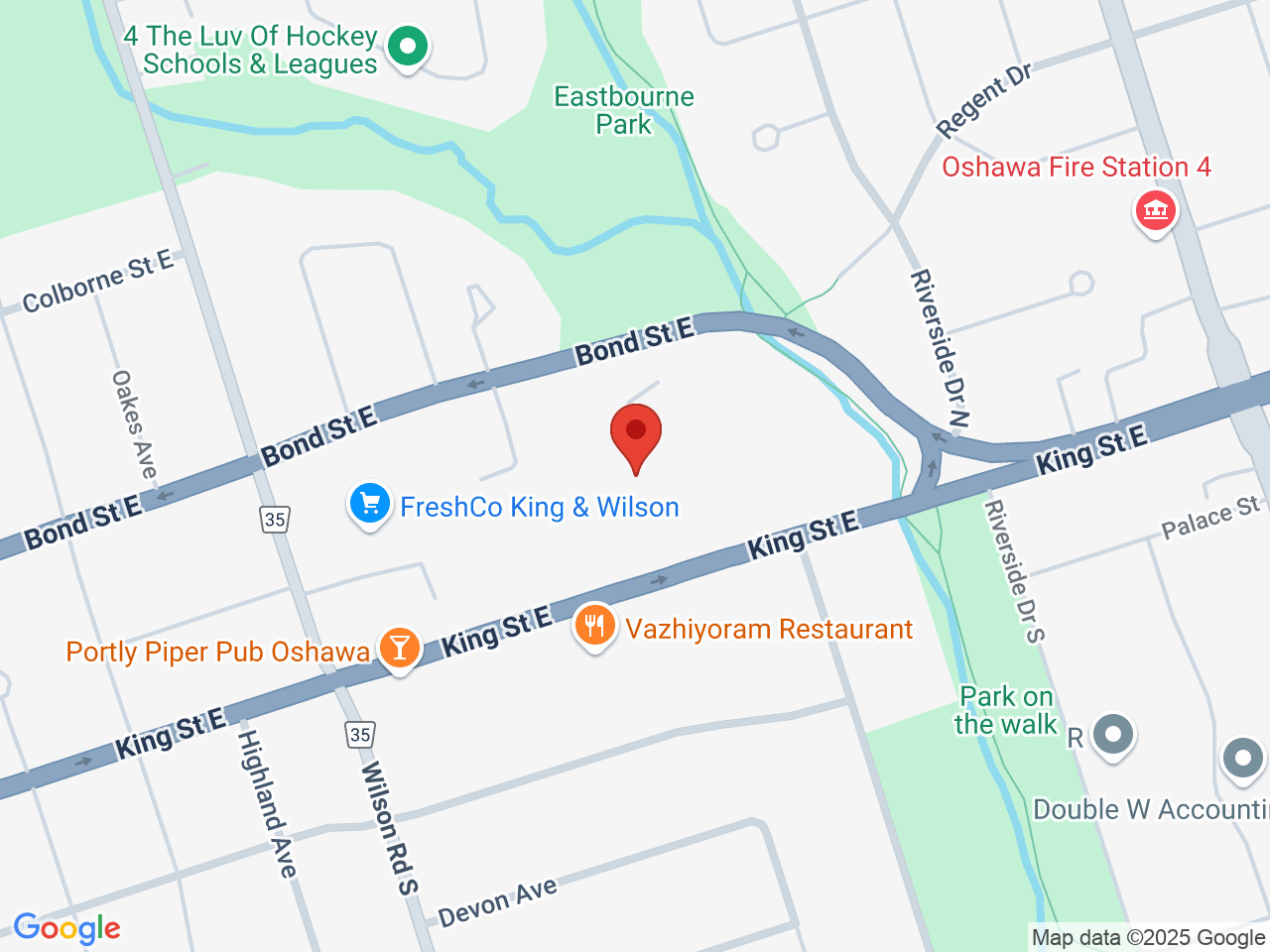 Street map for Budget Bud Oshawa, 650 King St E Unit 7, Oshawa ON