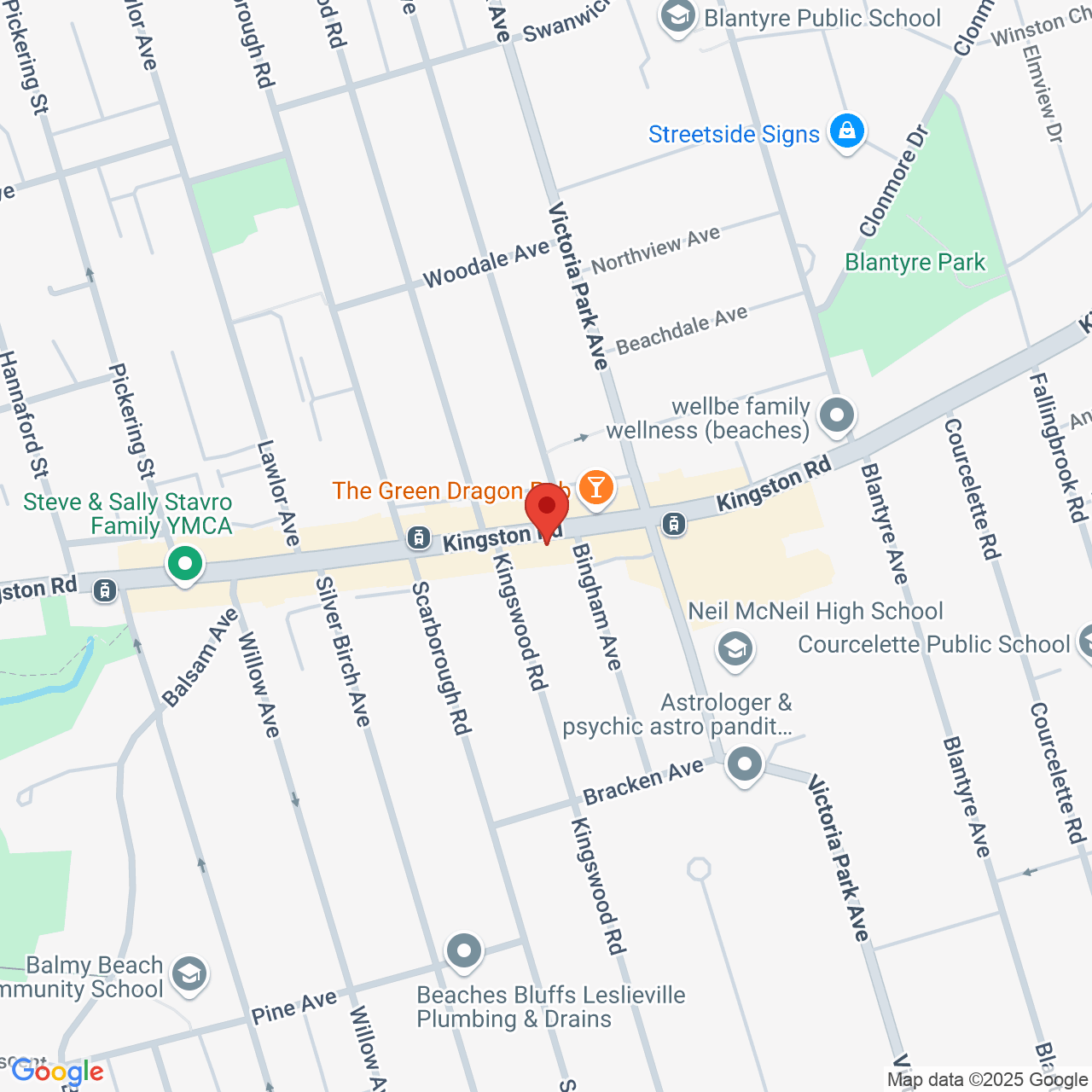 Street map for Inspired Cannabis Co., 1003 Kingston Rd, Toronto ON