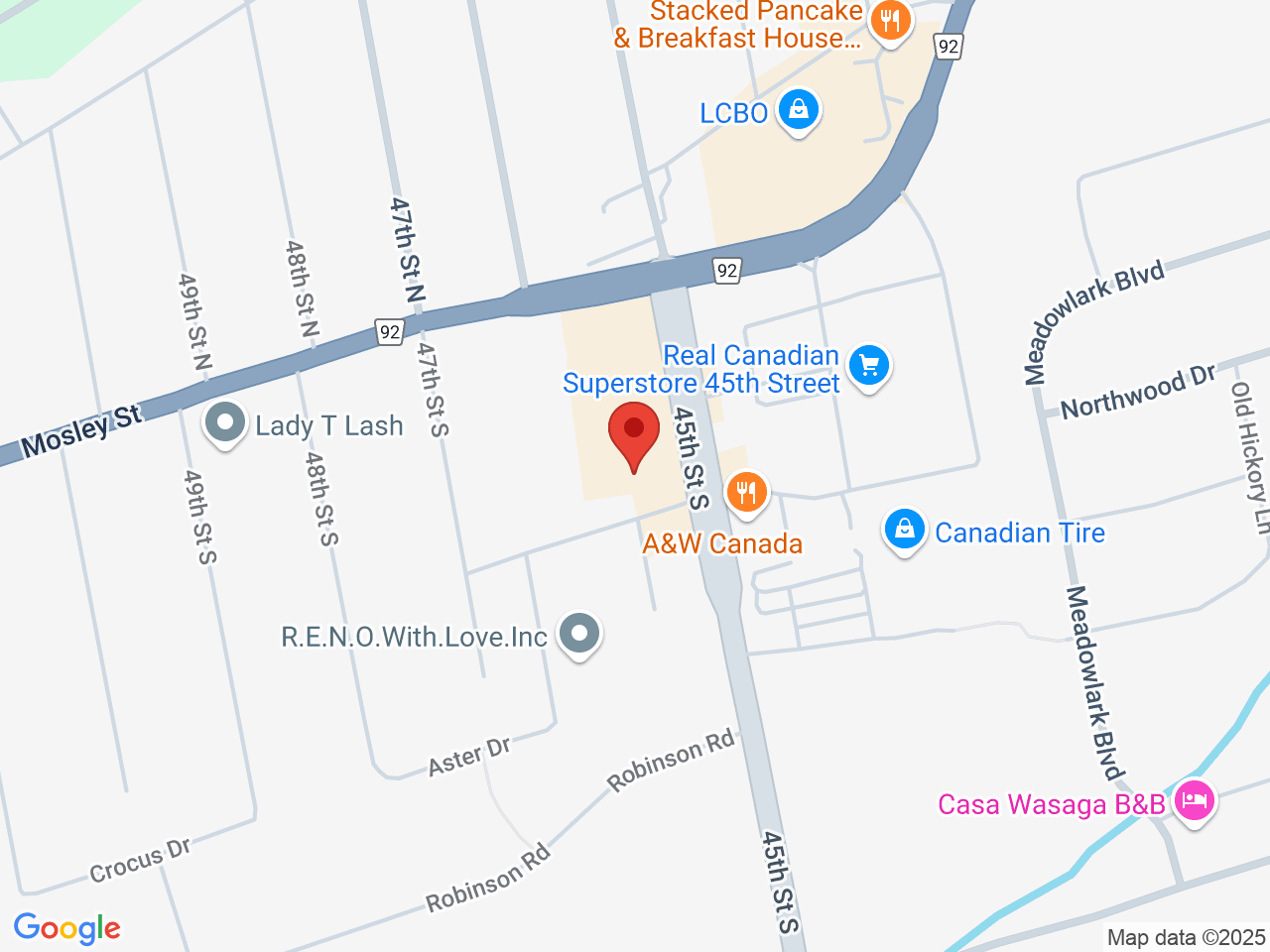 Street map for Star Buds Cannabis, 30 45Th St S #6, Wasaga Beach ON