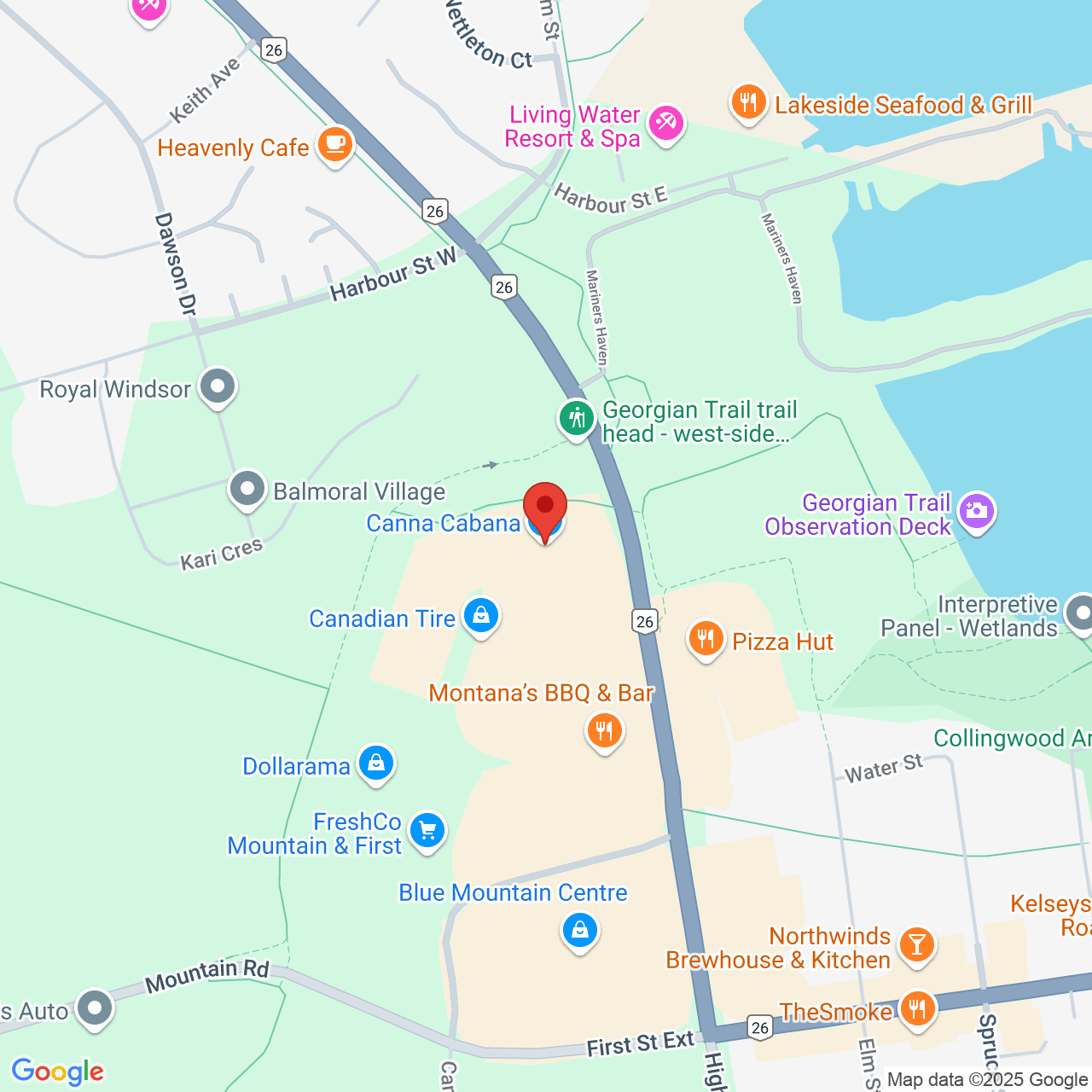 Street map for Canna Cabana, 99 Balsam St Unit J2A, Collingwood ON