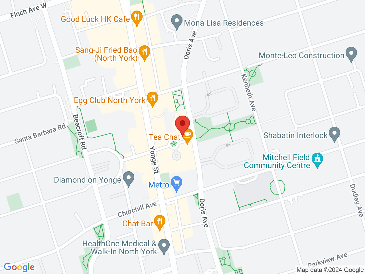 Street map for Puffs Haven, 10 Northtown Way Unit 107, North York ON