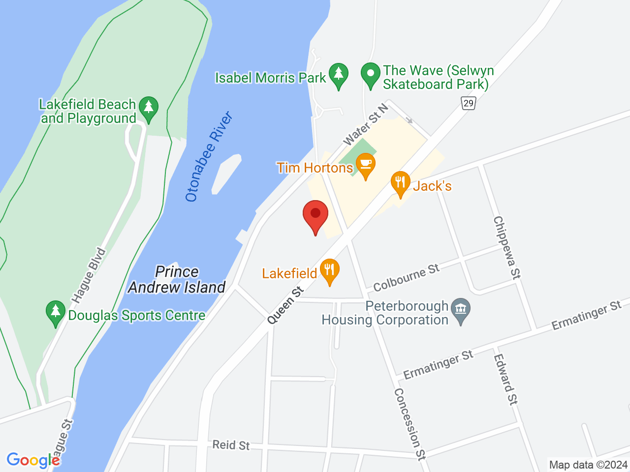 Street map for Sunfish Cannabis, 112 Queen St, Lakefield ON