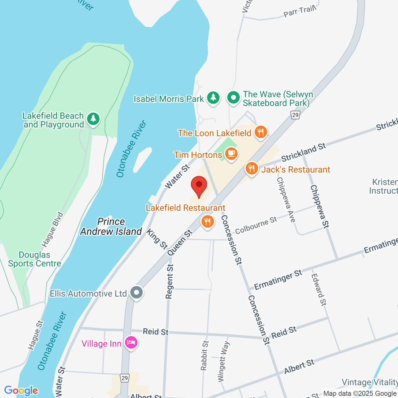 Street map for Sunfish Cannabis, 112 Queen St, Lakefield ON