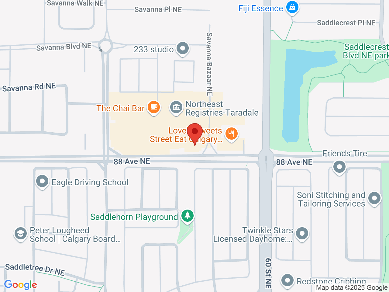 Street map for Pearl Cannabis, 3170R-5850 88 Ave NE, Calgary AB