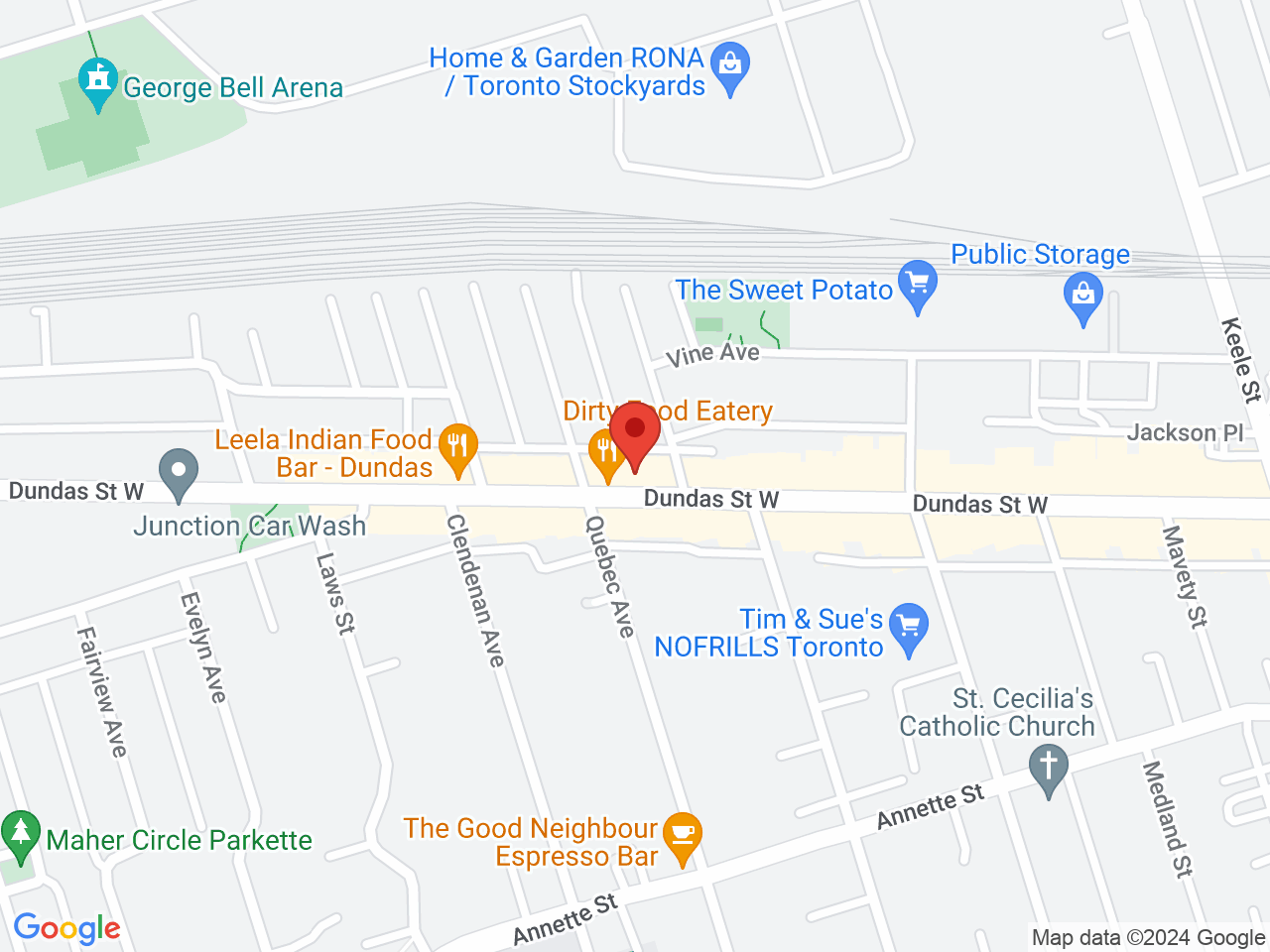 Street map for The Bakery Cannabis, 3060 Dundas St W, Toronto ON