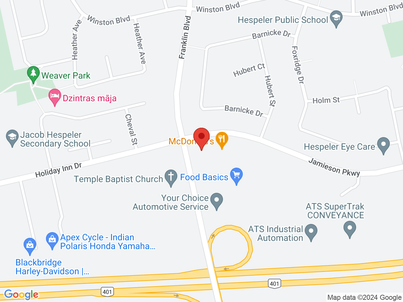 Street map for Hunny Pot Cannabis, 100 Jamieson Pky, Cambridge ON