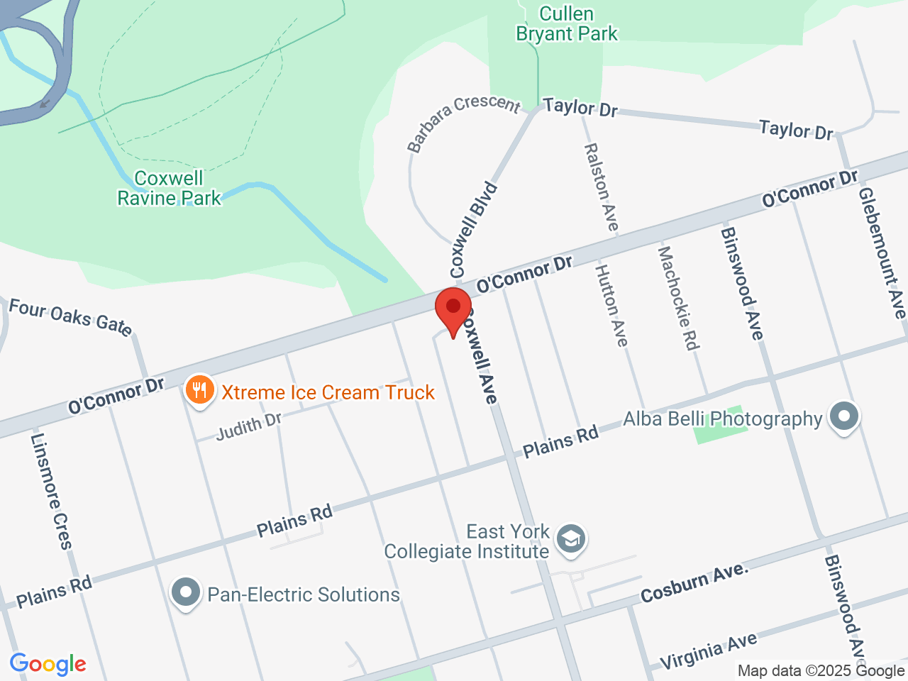 Street map for 7th Heaven Cannabis, 1064 Coxwell Ave, Toronto ON