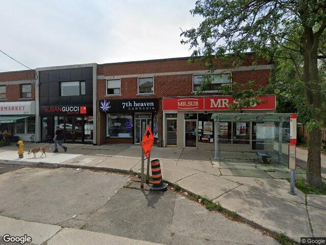 Street view for 7th Heaven Cannabis, 1064 Coxwell Ave, Toronto ON