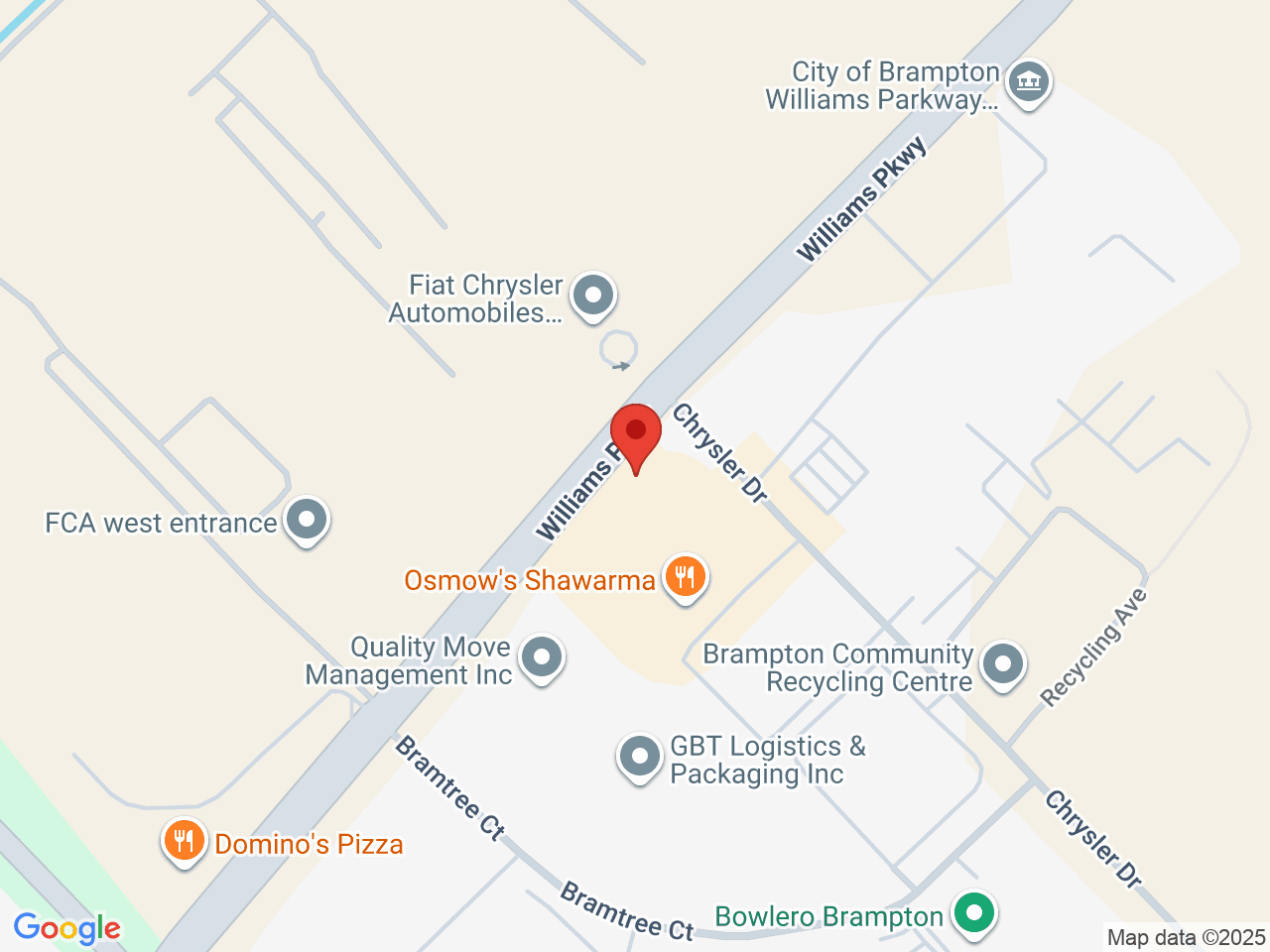 Street map for Toka Cannabis, 490 Chrysler Dr Unit 49, Brampton ON