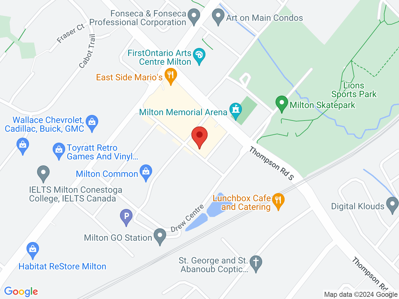 Street map for Tokyo Smoke, 890 Main St E Unit 8, Milton ON