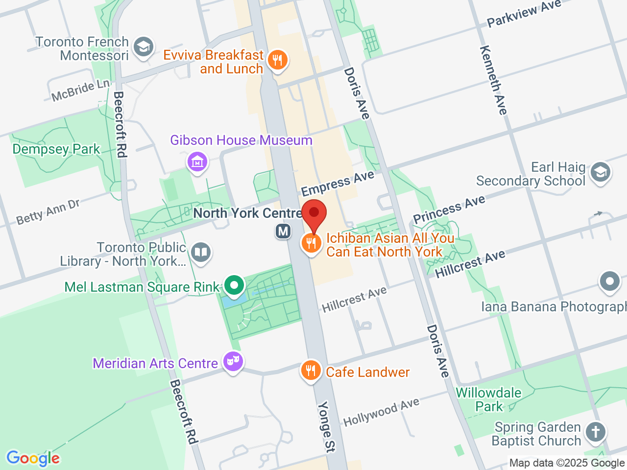 Street map for Tokyo Smoke Empress Walk, 5095 Yonge St, North York ON
