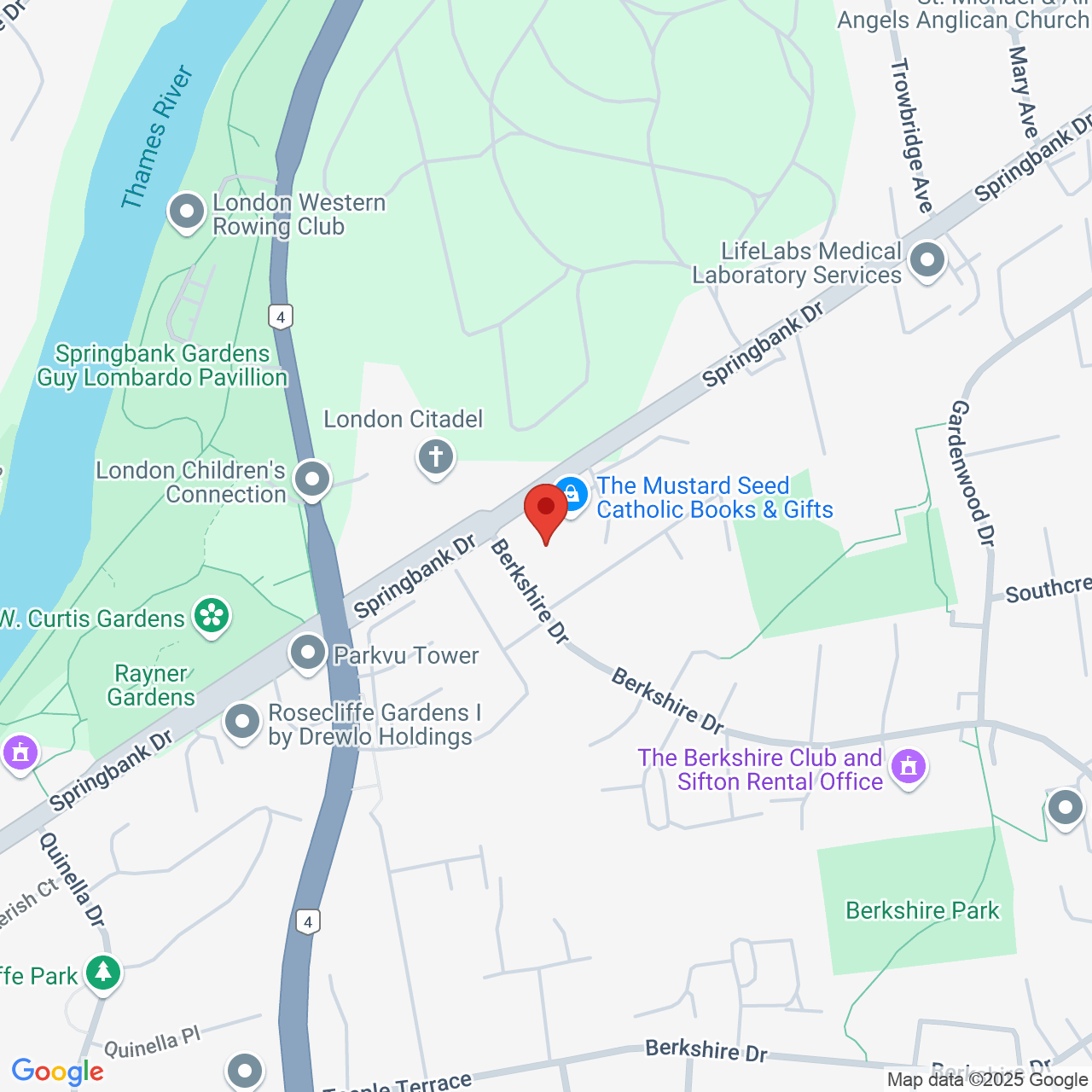 Street map for Famous Flower Cannabis Co., 520 Springbank Dr #6/7, London ON