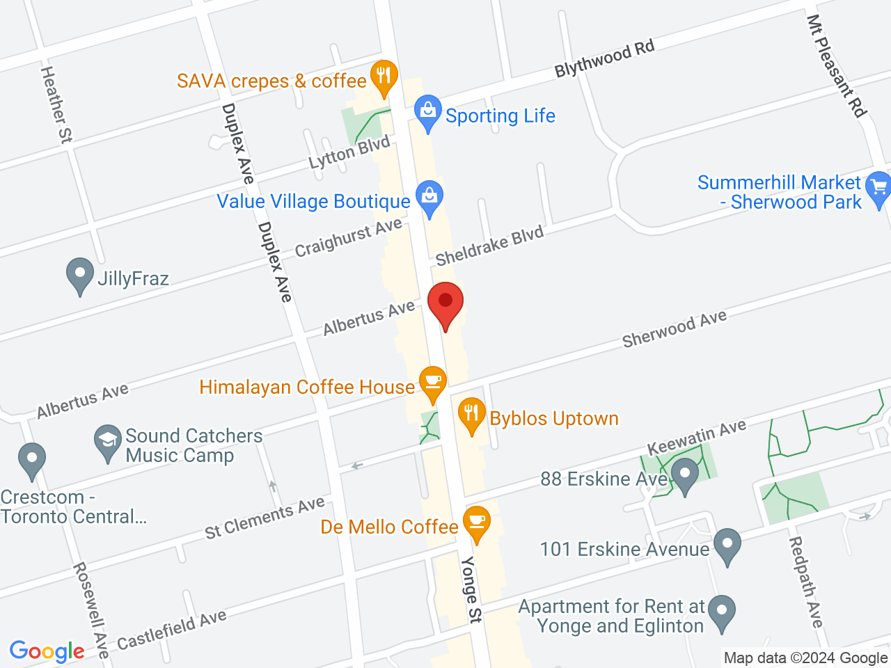 Street map for Tokyo Smoke, 2577 Yonge St, Toronto ON