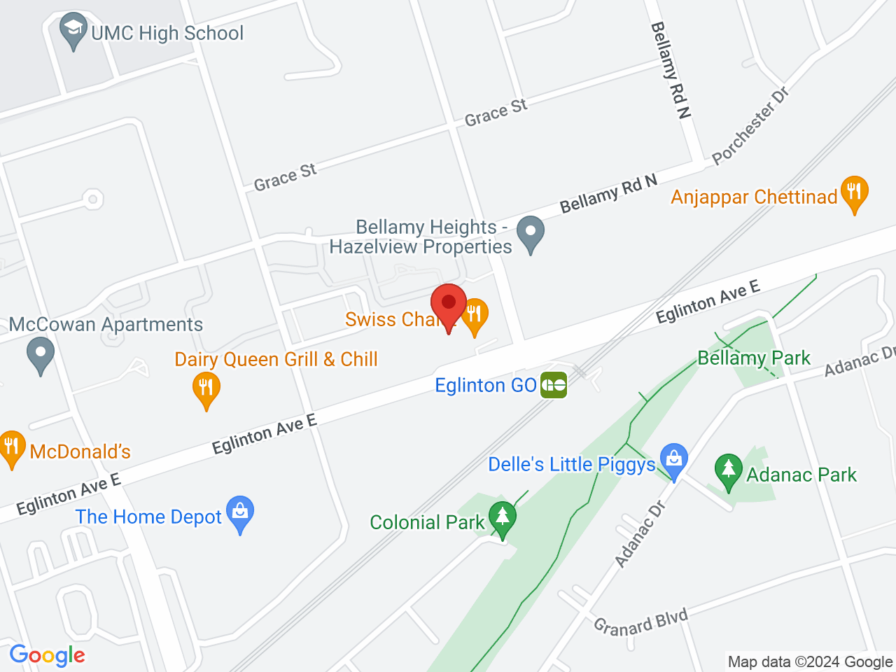 Street map for Stok'd Cannabis, 2978 Eglinton Ave E Unit 1, Scarborough ON