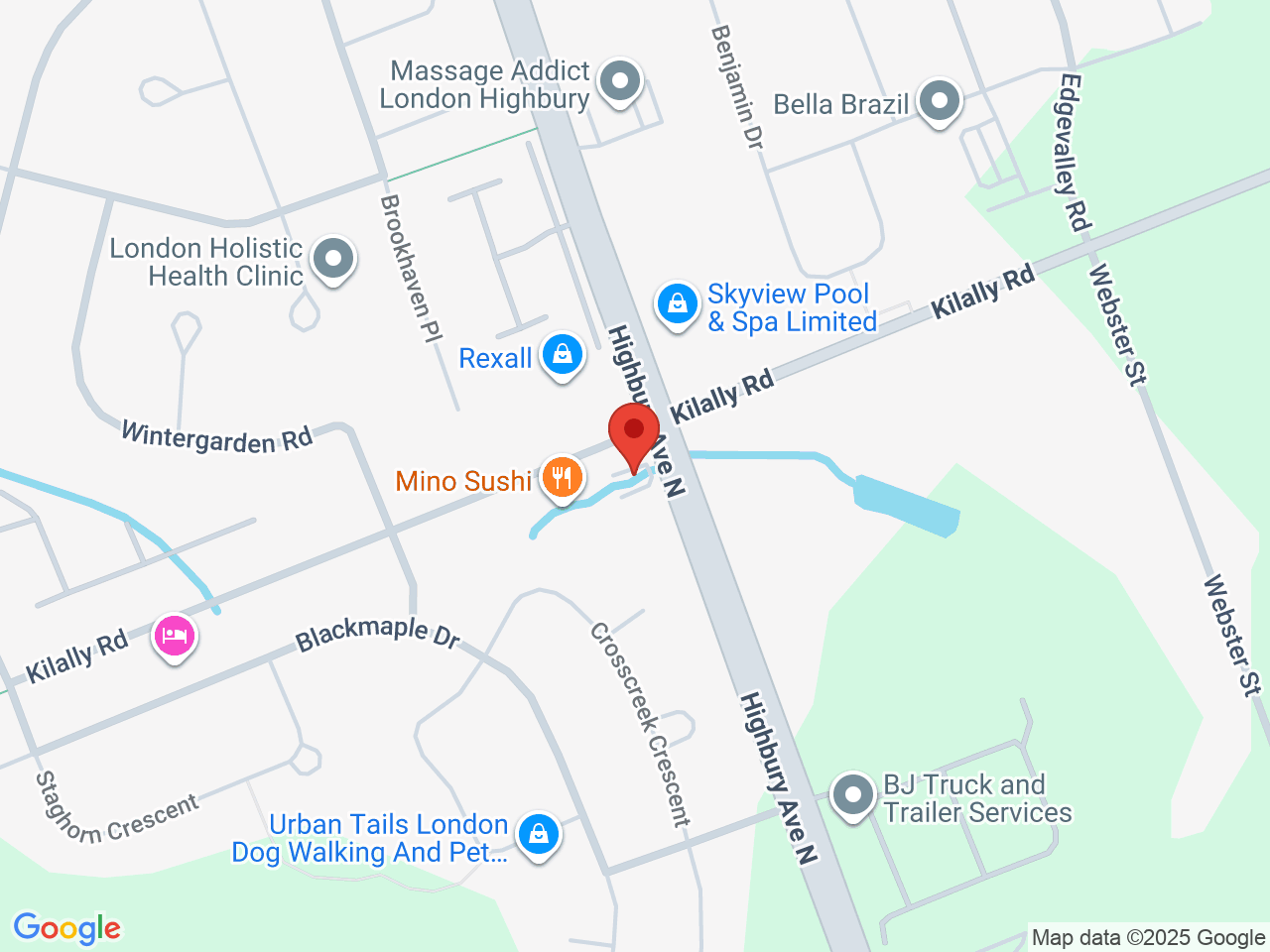 Street map for Discounted Cannabis, 1255 Kilally Rd, London ON
