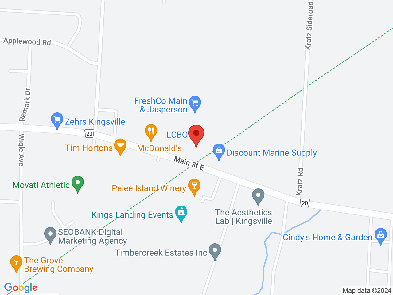 Street map for Tony's Joint, 410 Main St E, Kingsville ON