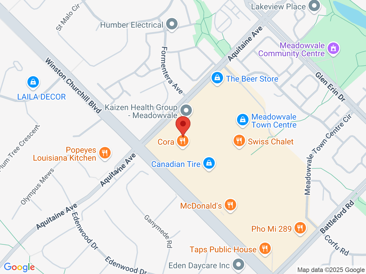 Street map for Pop's Cannabis Co., 6720 Meadowvale Town Centre Cir unit d01a, Mississauga ON