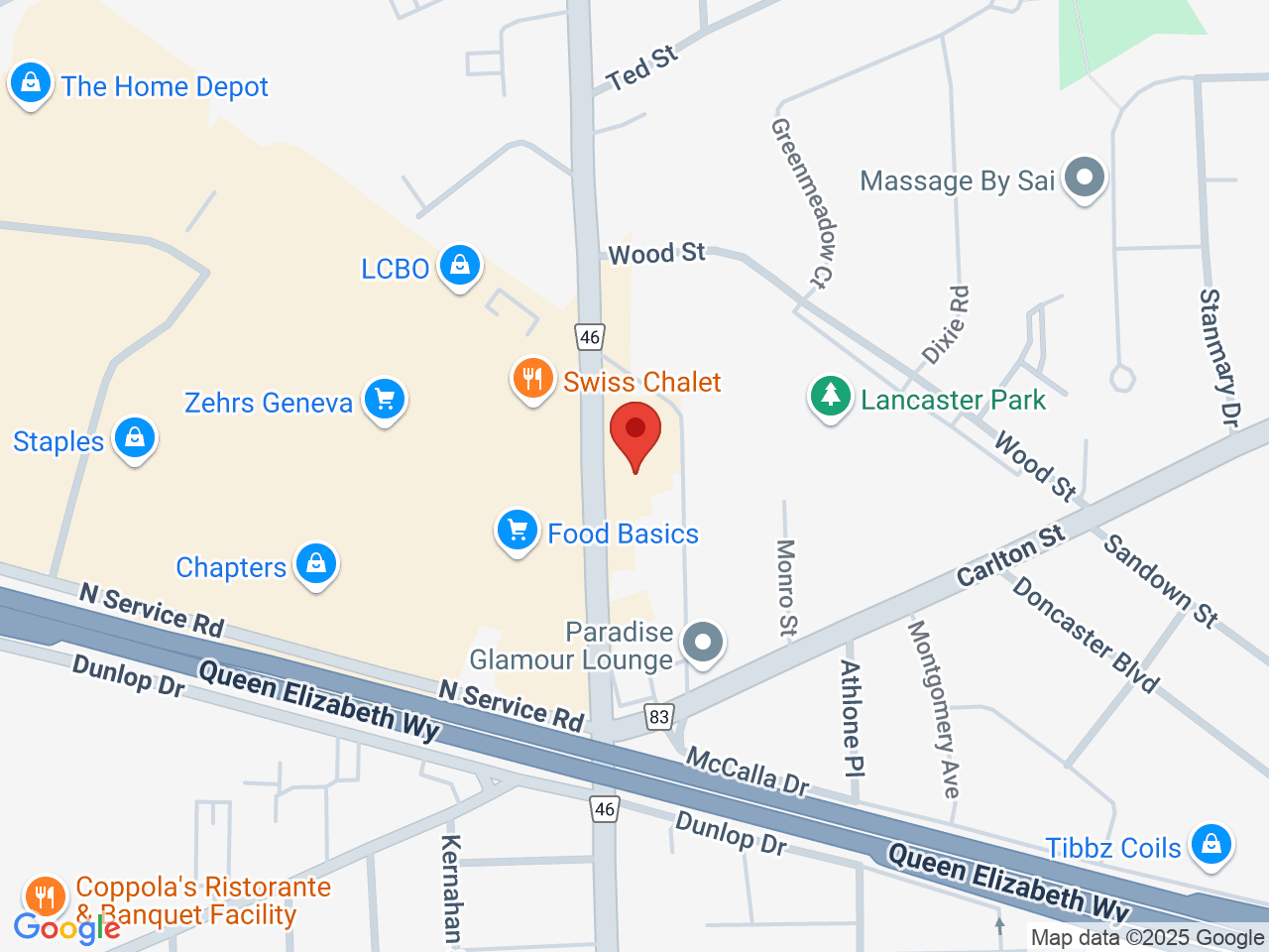 Street map for UpHi Cannabis Emporium Geneva, 286 Geneva St, St Catharines ON