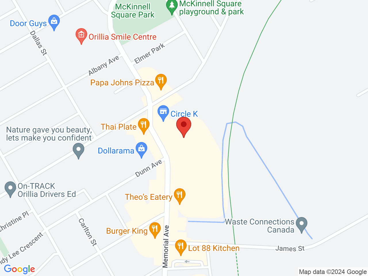 Street map for Uplift Cannabis, 190 Memorial Ave, Orillia ON