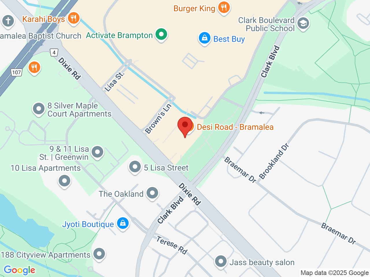 Street map for Value Buds, 100 Peel Centre Dr Unit #5, Brampton ON